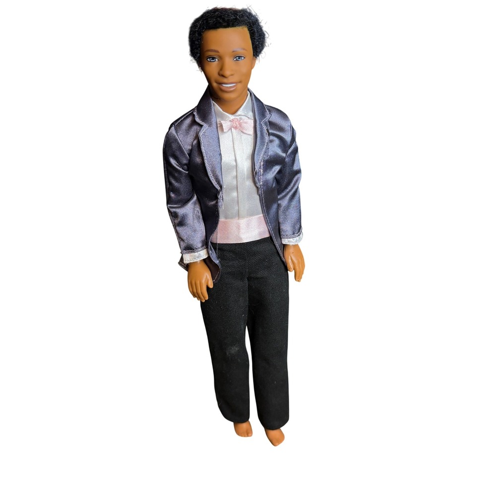 Mattel 'Every Girls Dream Ken' Doll Black Groom Formal Grey Satin Tuxedo Wedding
